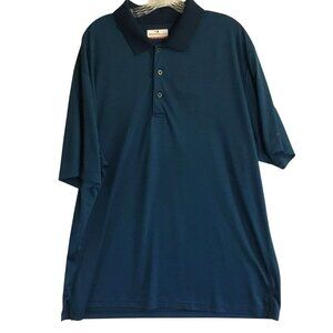 Grand Slam Performance Men's Striped Golf  3-Button Polo Shirt Sz XXL Navy Blue